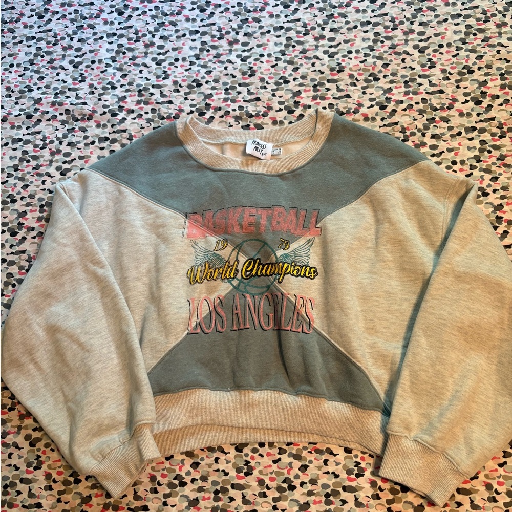 Princess Polly Gray and Cream Sweatshirt